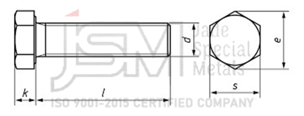 SA193 Grade B7 Heavy Hex Bolts Dimension