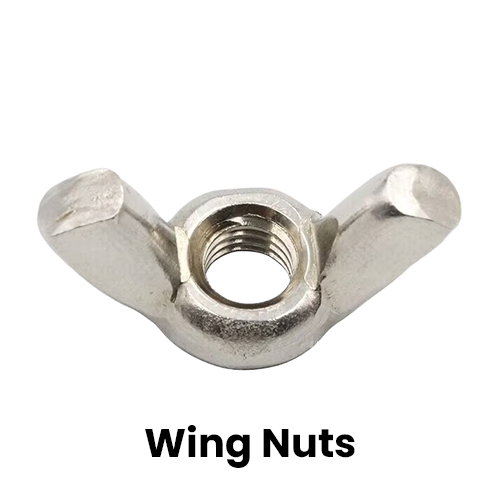 Butterfly wing nuts for manual tightening and adjustment